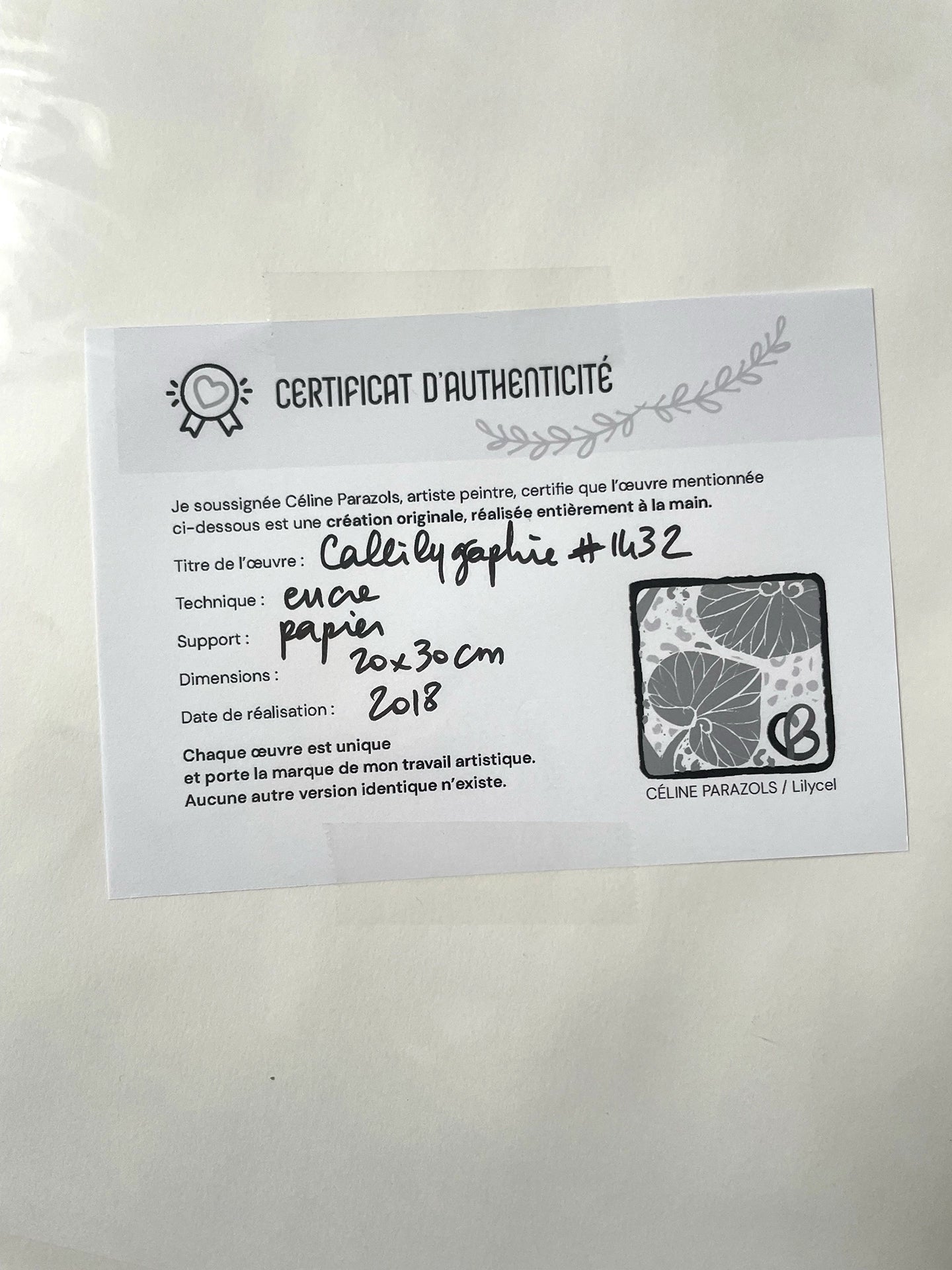 Certificat d'authenticité Illustration rue de Tokyo passe-partout