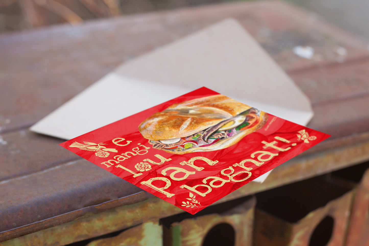 Lou Pan bagnat sur fond rouge - modèle immersive