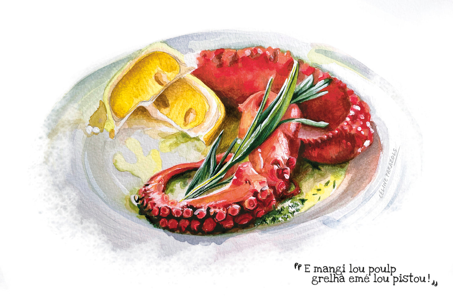Affichette A4 - Le Poulpe grillé
