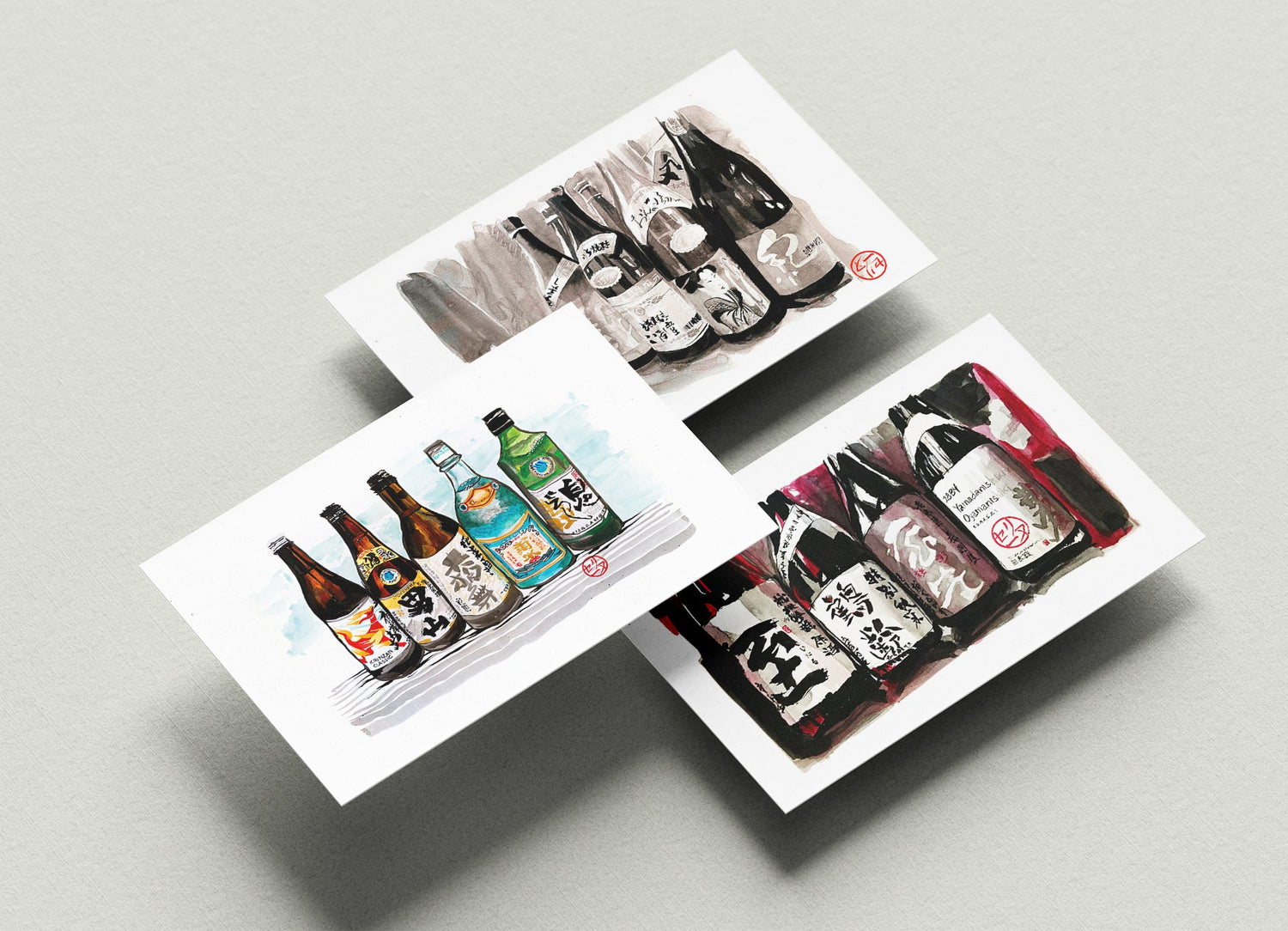 Collection les bouteilles de saké