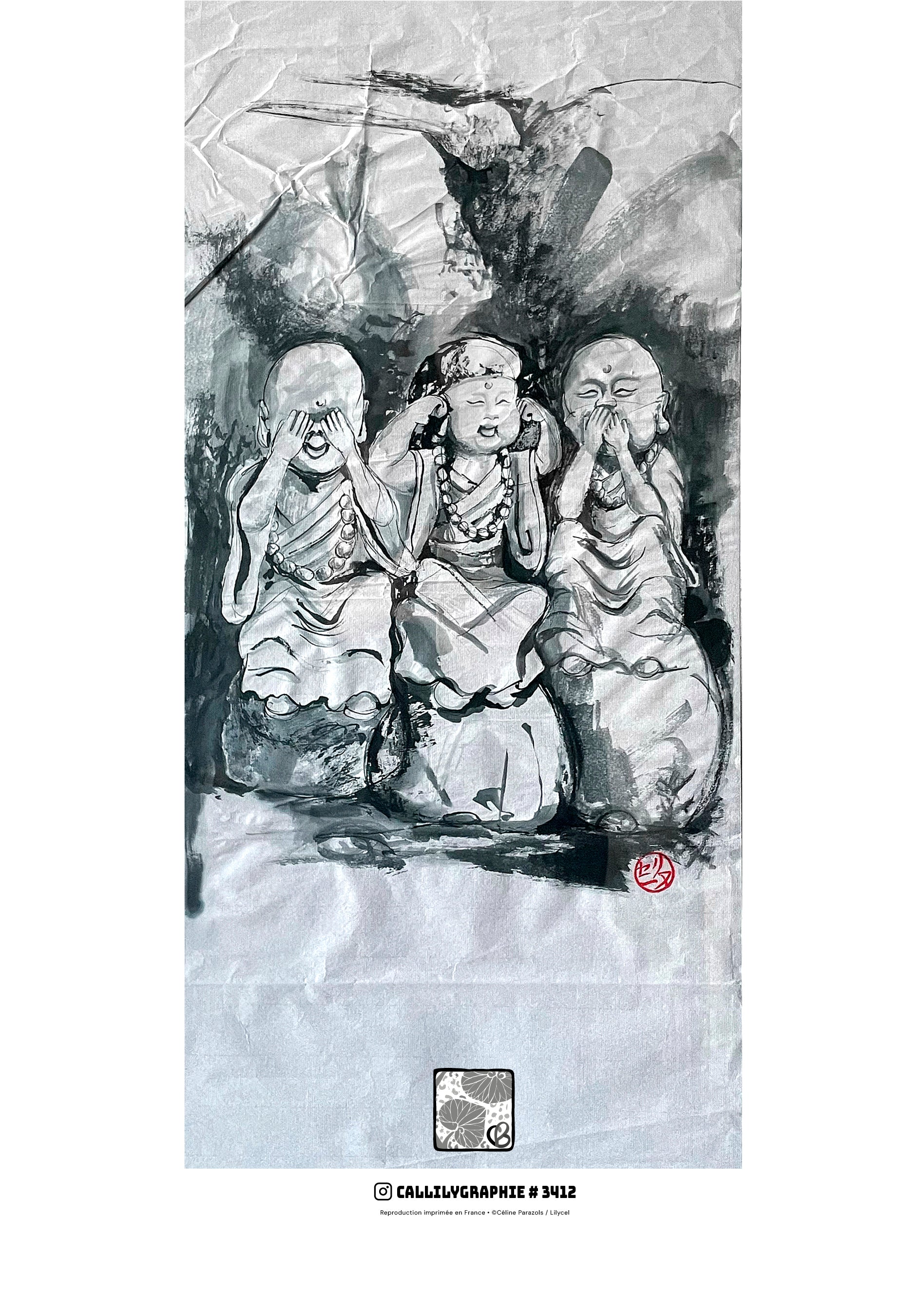 Affiche Callilygraphies ™ statuettes Jizô