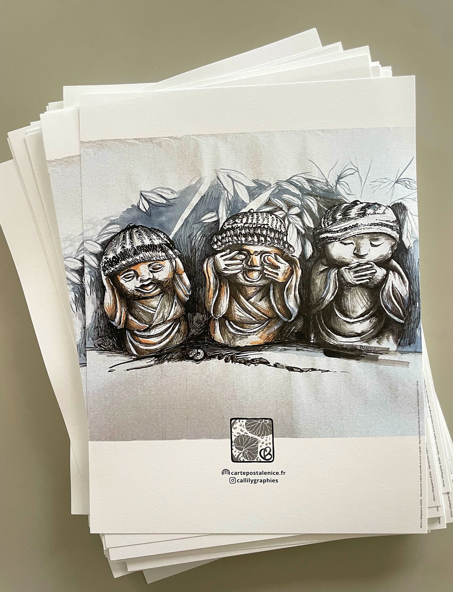 Affiche-du-japon-statuettes Jizo