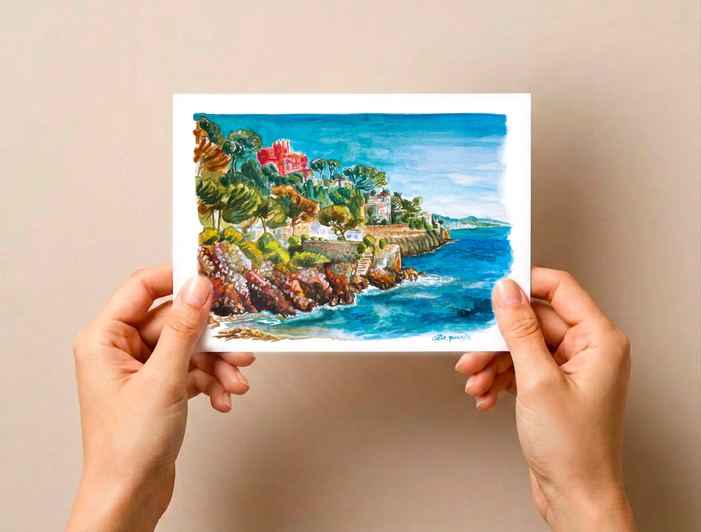 紺碧のニースのフリーズとファサードの絵葉書