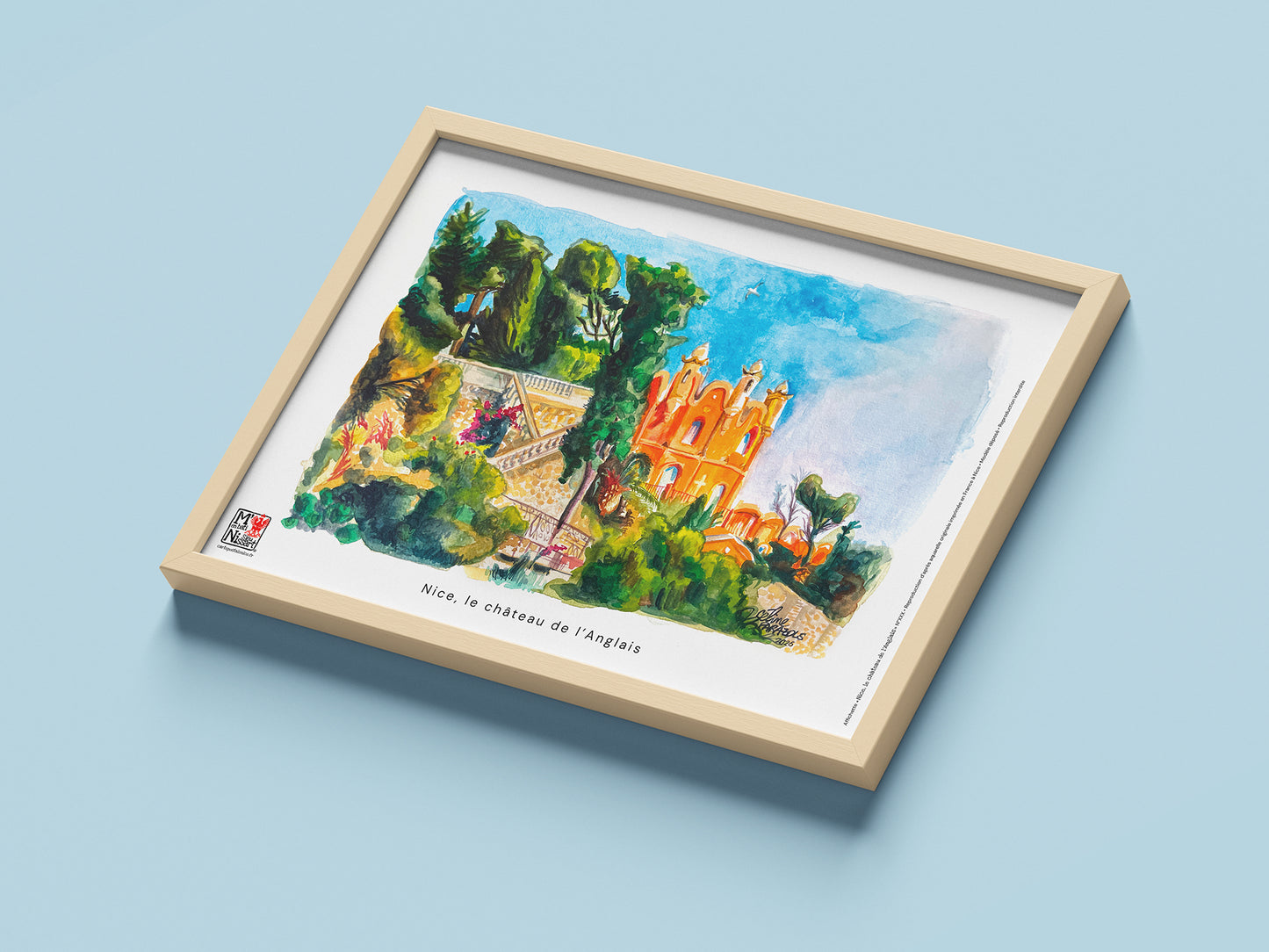 Aquarelle de Nice, le château de l’Anglais