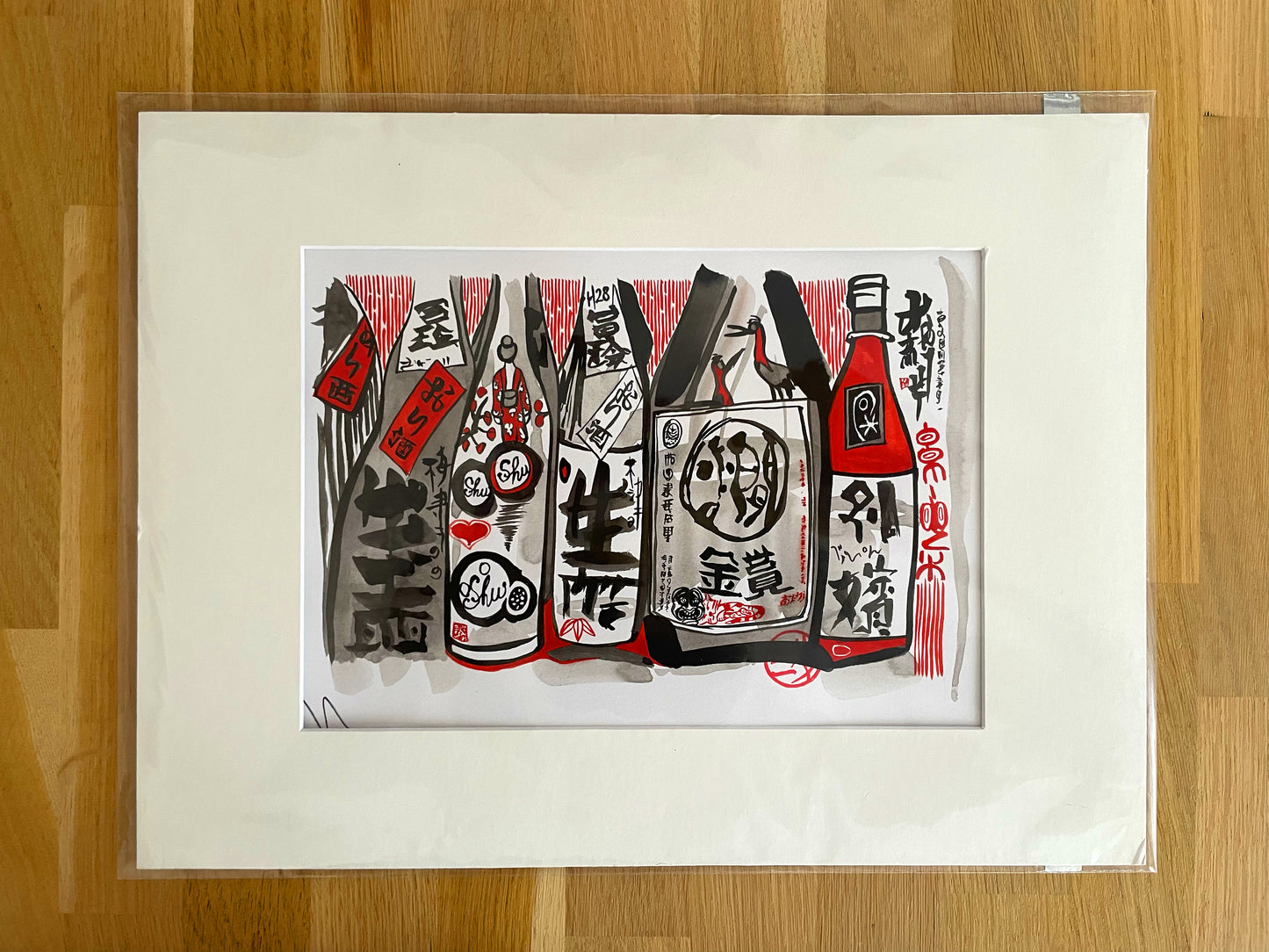 Bouteilles de saké - Œuvre originale