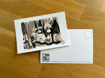 Carte postale " Bouteilles de saké avec Maiko " - Studio Cartes Postales Nice