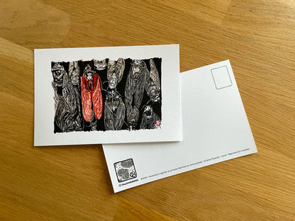 Carte postale " Motif de cigales japonaises "