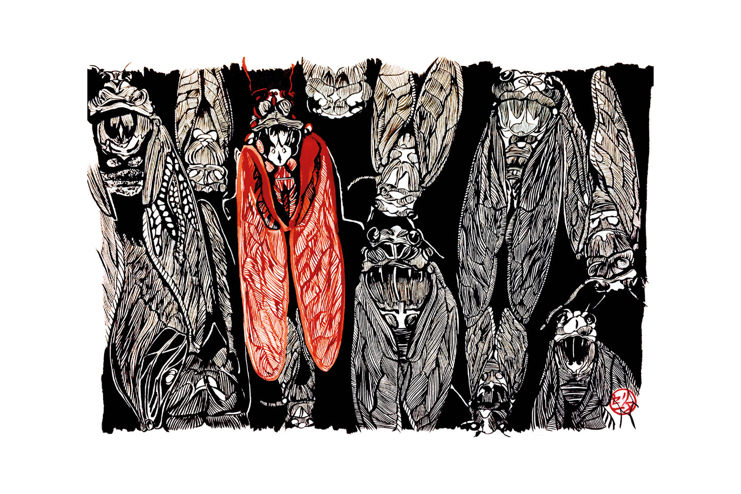 Motif de cigales japonaises