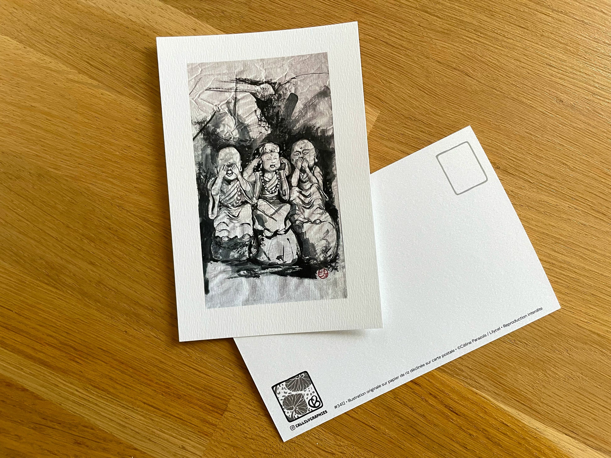 Carte postale " Statuettes moqueuses jizo " - Studio Cartes Postales Nice