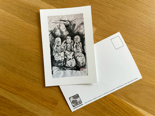 Carte postale " Statuettes moqueuses jizo " - Studio Cartes Postales Nice