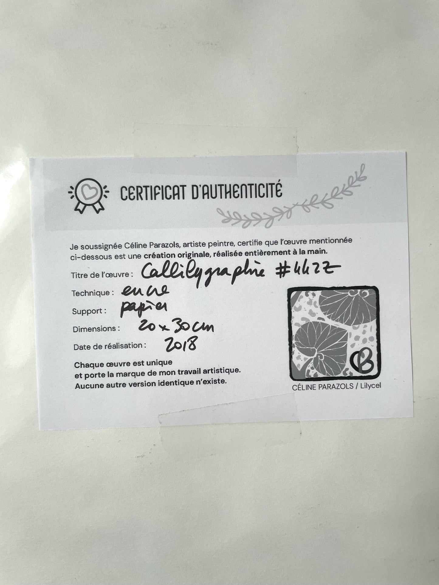 Traces de 2 bouteilles de saké - Œuvre originale