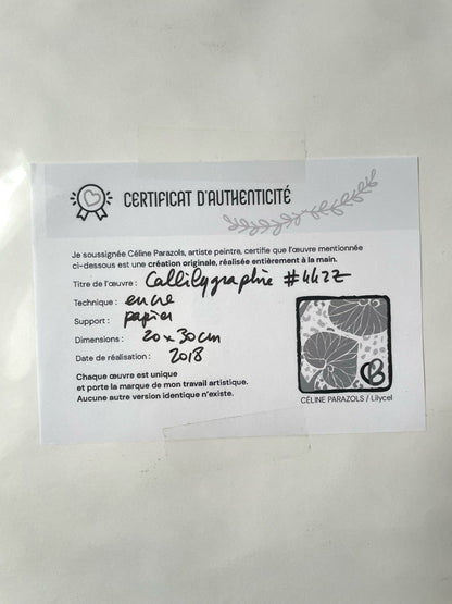Œuvre originale " Traces de 2 bouteilles de saké " - Studio Cartes Postales Nice