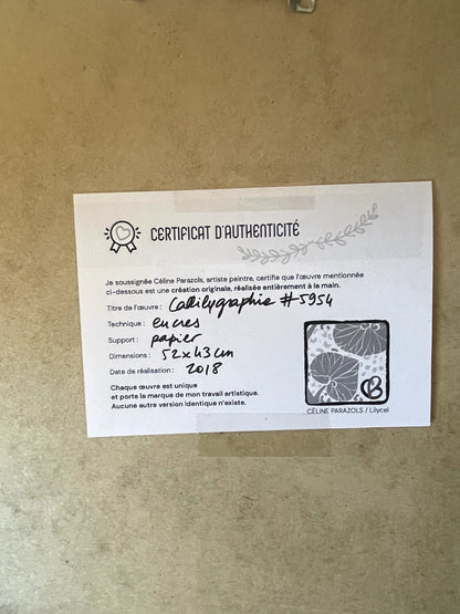 certificat d'authenticité encadrement Bouteilles de saké