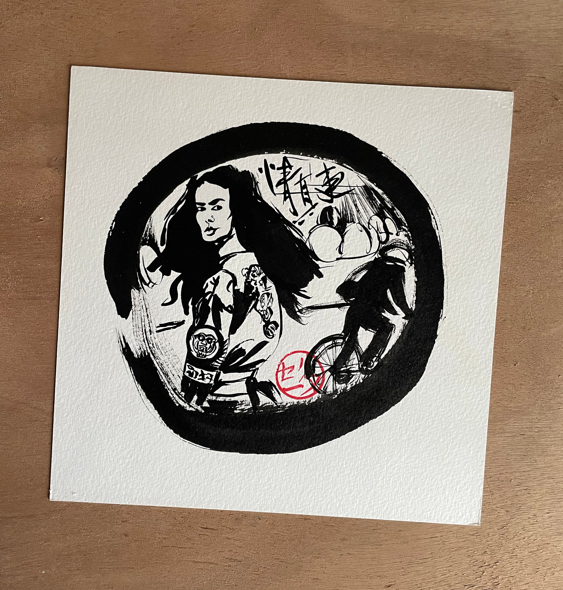 Encre originale Hublo 2 - Femme à Shibuya