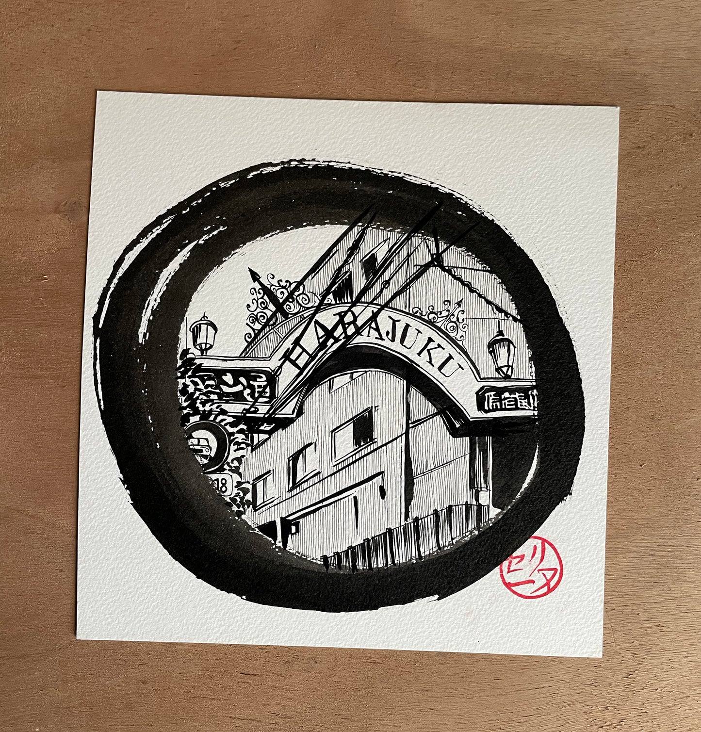 Encre originale Hublo 3 - Porte Harajuku