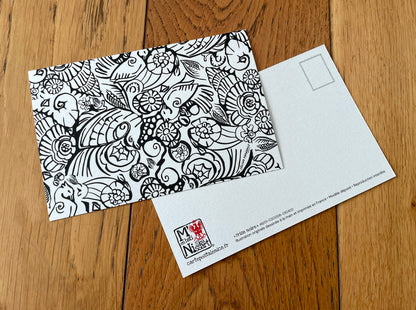 Carte postale " Frise noire " Façade niçoise - Studio Cartes Postales Nice