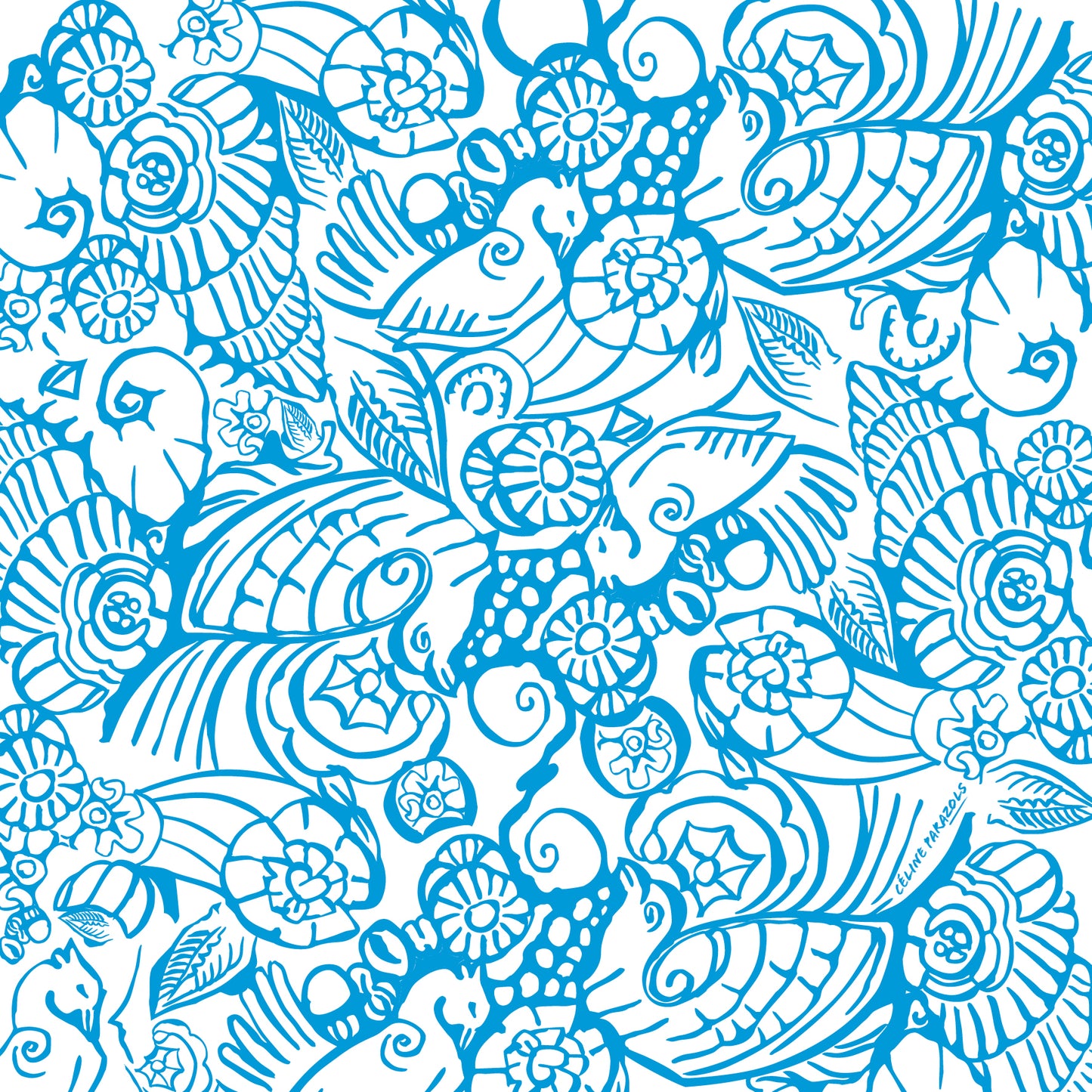 Frise positive bleue