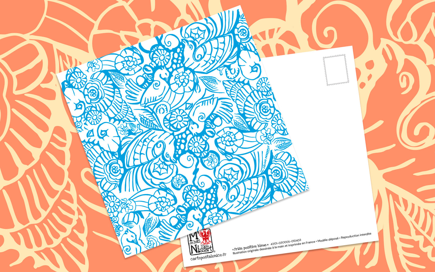 Frise positive bleue