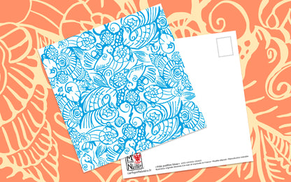 Carte postale " Frise positive bleue " Façade niçoise - Studio Cartes Postales Nice