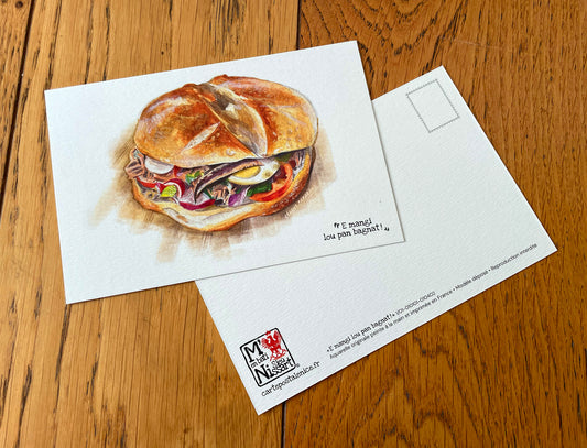Carte postale " Lou Pan bagnat " Modèle basique - Studio Cartes Postales Nice