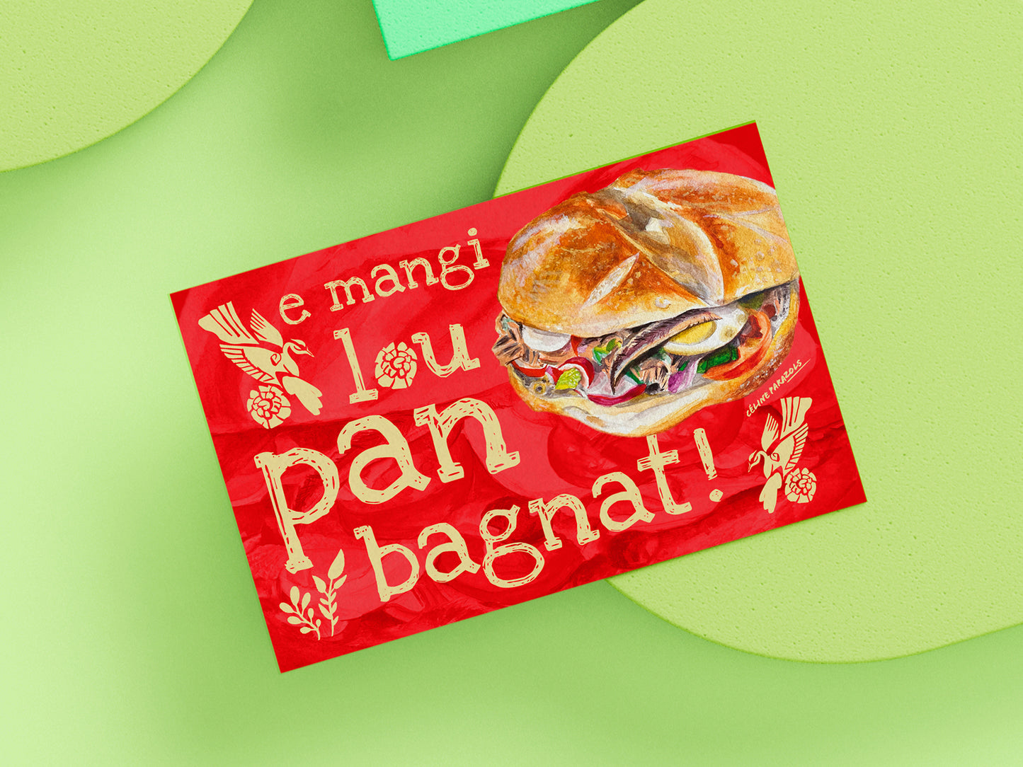 Lou Pan bagnat sur fond rouge - modèle immersive