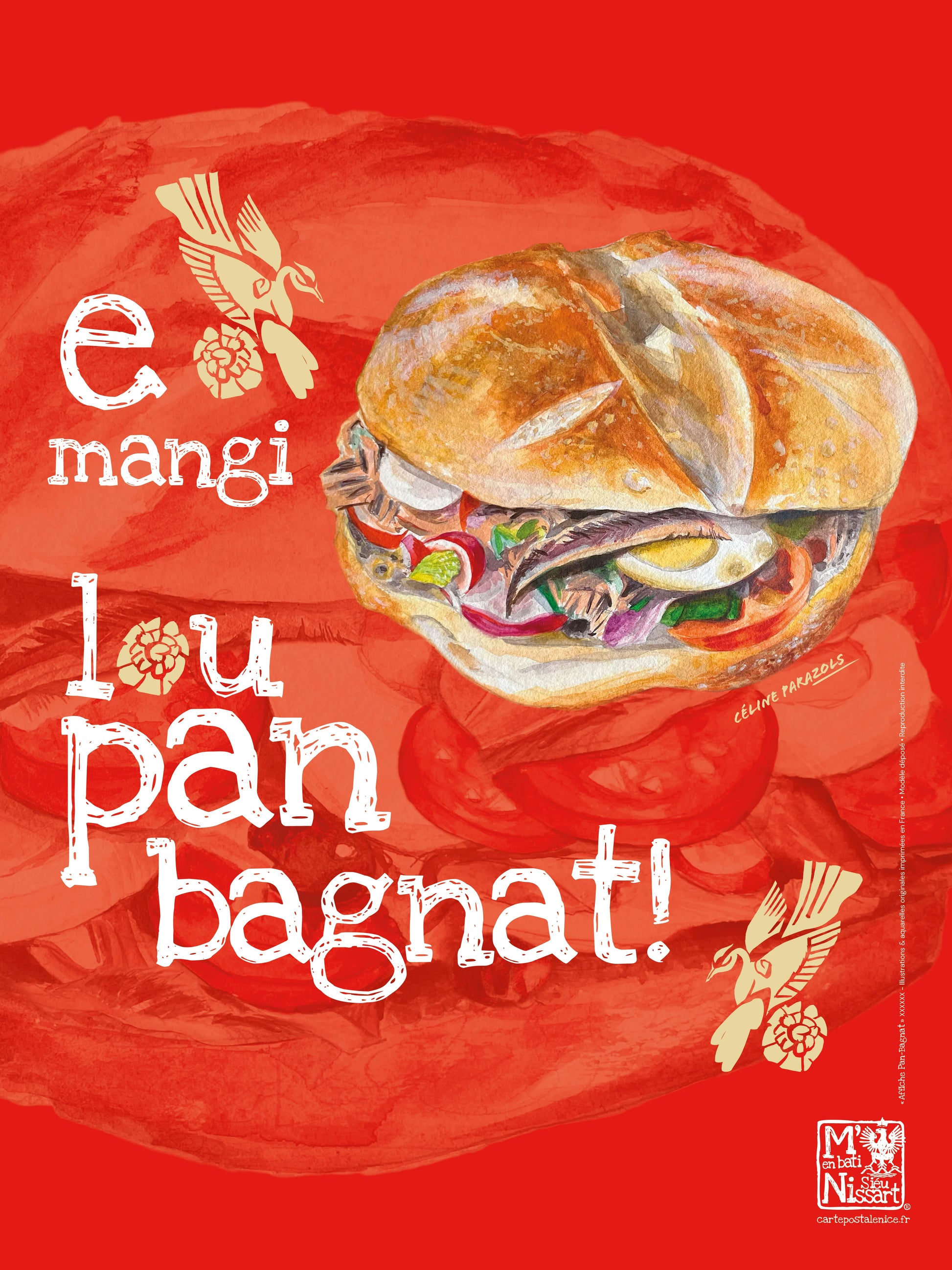 affiche pan-bagnat rouge format 30x40