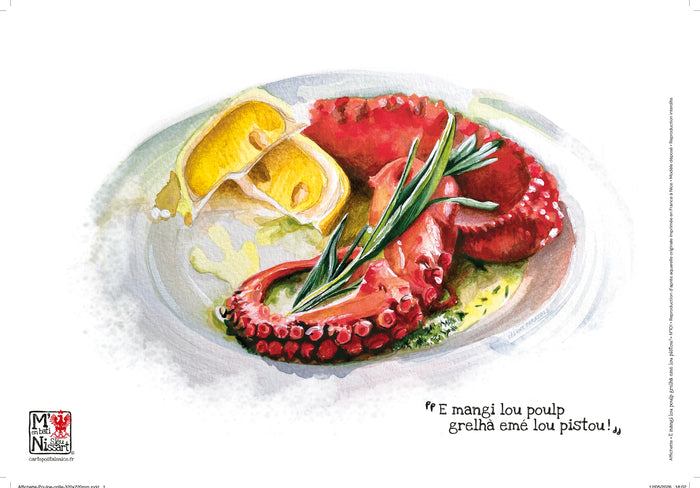 Affichette Poulpe grillé