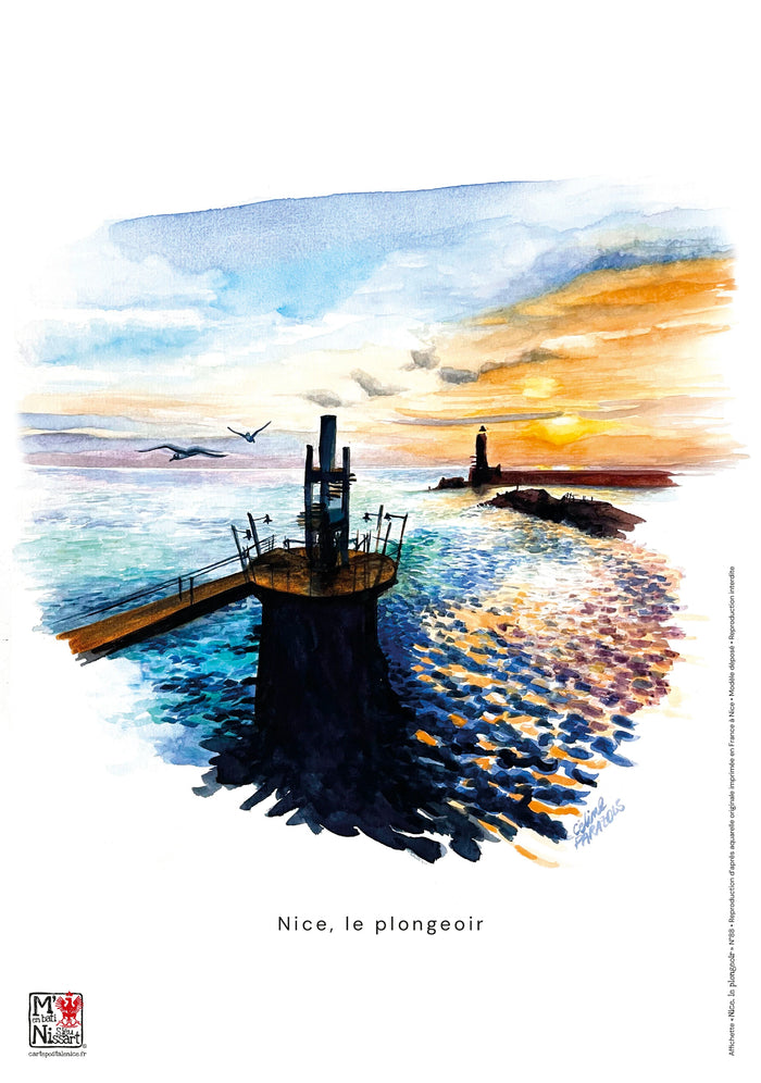 Affichette Nice, le Plongeoir