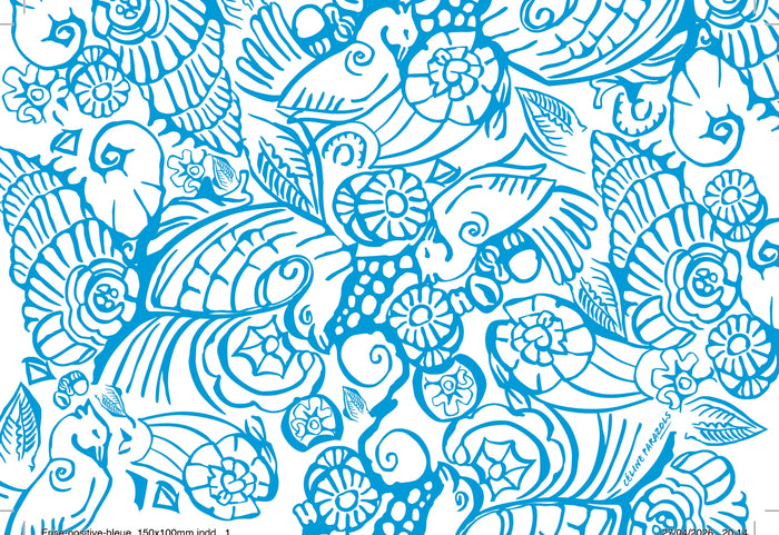 Frise positive bleue