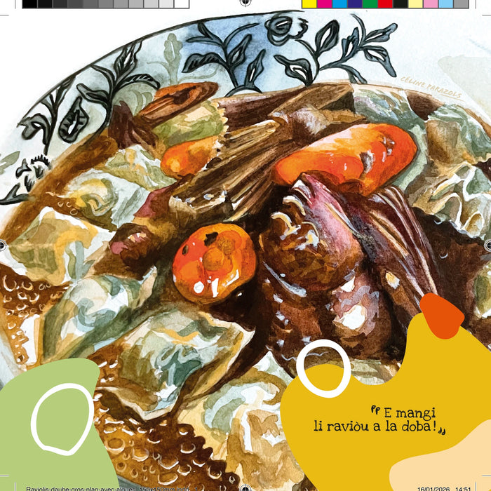 Raviolis daube gros plan avec algues