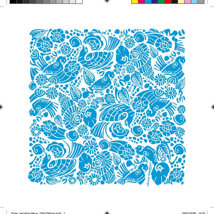 Frise négative bleue