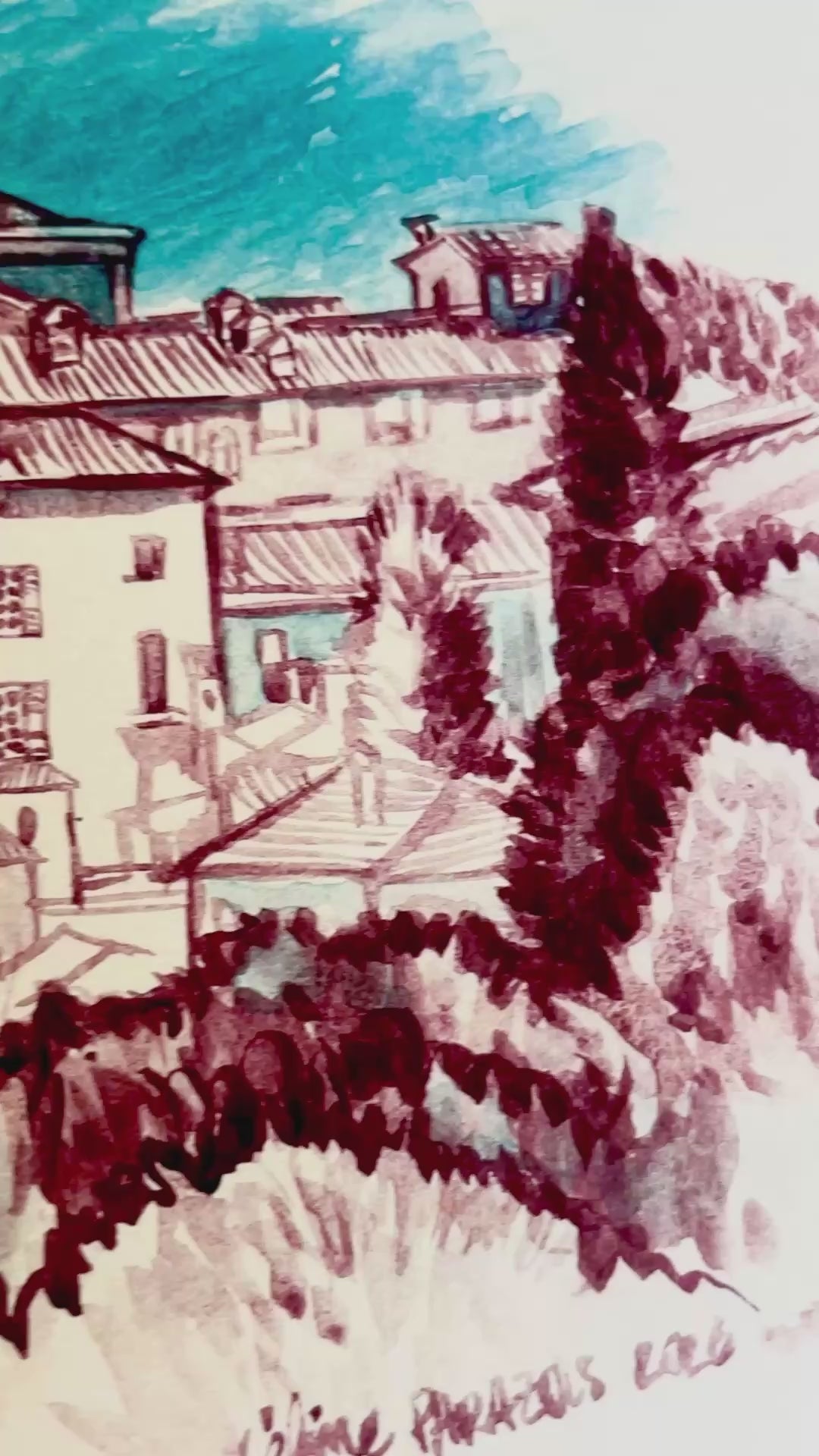 aquarelle de vence format A5
