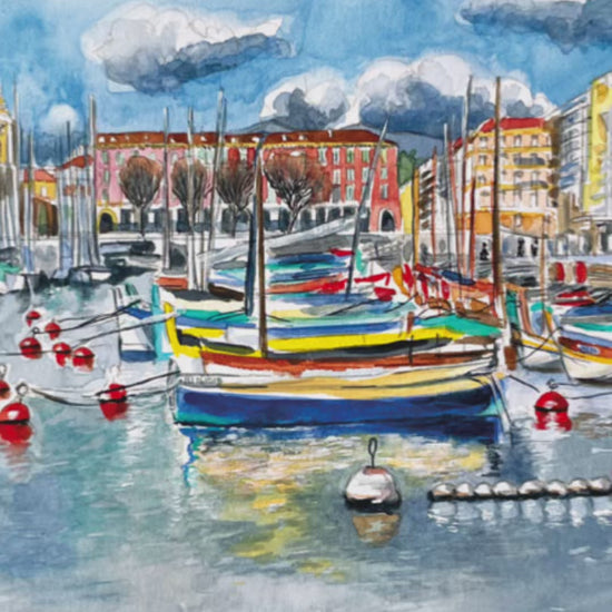 Aquarelle-port-de-nice